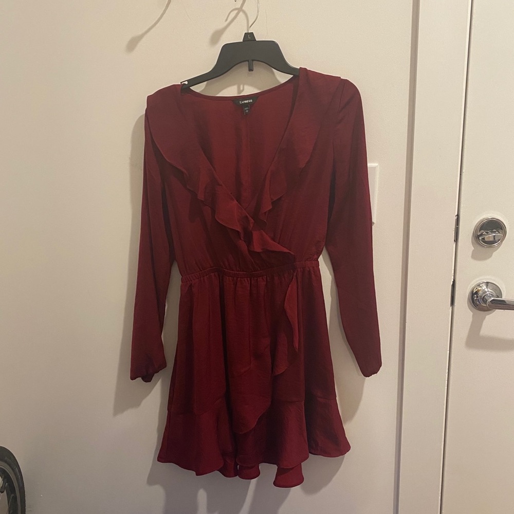 Express red sheen dress